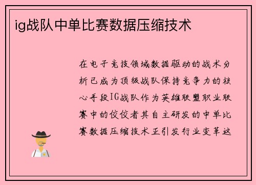 ig战队中单比赛数据压缩技术